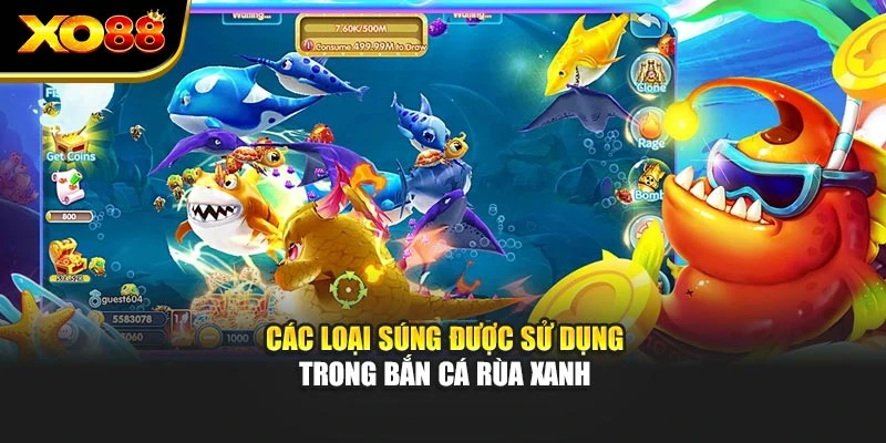 Các loại súng được sử dụng trong bắn cá rùa xanh